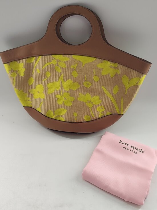Kate Spade Handbags - Kate Spade Summerton Straw Handbag/Tote Large Tan/Yellow             P#720